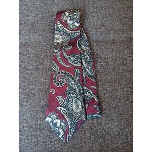 Windsor Tie 70s 80s 90s Y2K Mens Silk Red Blue Beige 4 Wide 56 Long